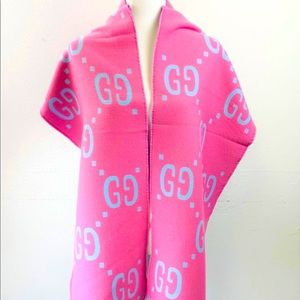 Gucci pink Jacquard scarf